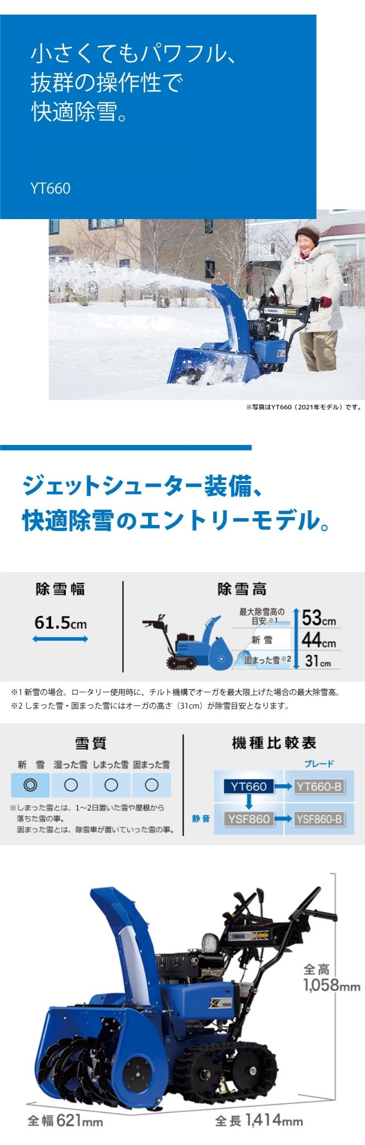 YAMAHA 小型除雪機 YT660 | イオン北海道 eショップ