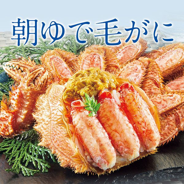 朝ゆで毛がに