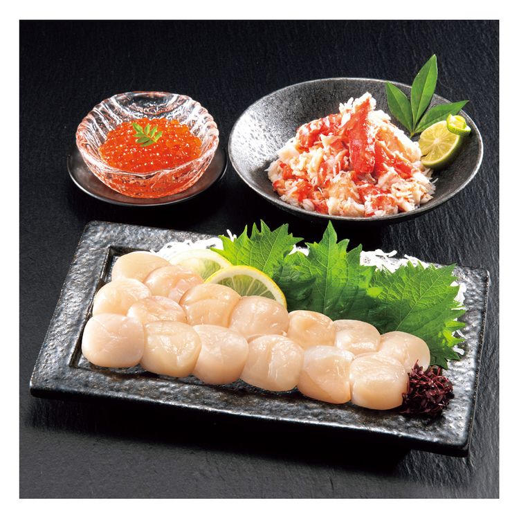 たらばがにむき身&いくら醤油漬&ほたて貝柱セット | イオン北海道 e