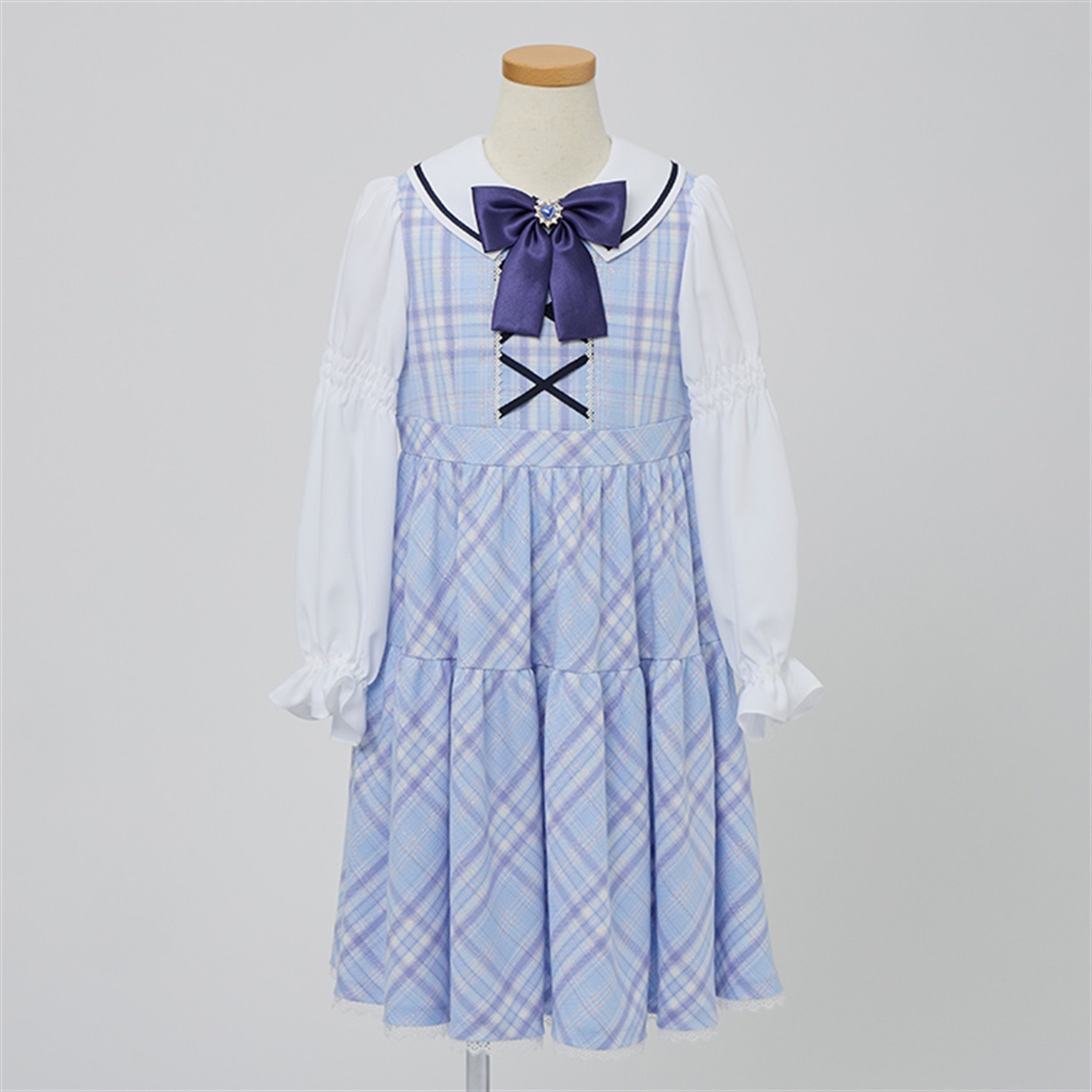 チェックレイヤードワンピース サックス | イオン北海道 eショップ