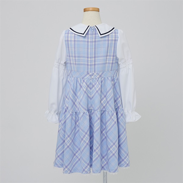 【完全最終値下】 GIRL POPS OP ワンピース サックス チェック 水色 チェックレイヤードワンピース サックス | イオン北海道 eショップ