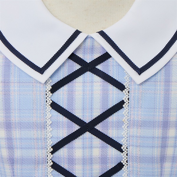 チェックレイヤードワンピース サックス | イオン北海道 eショップ