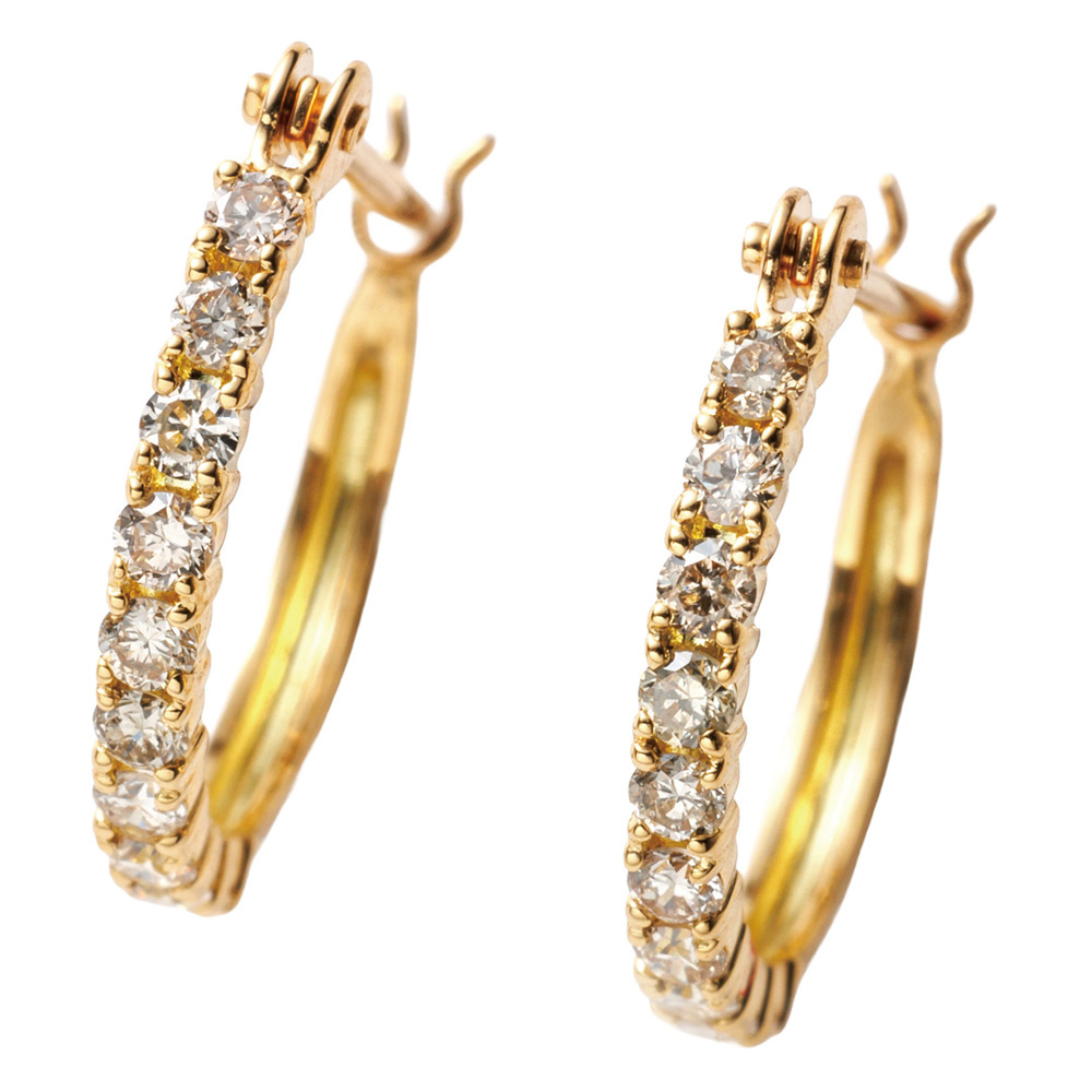 2/15(日)以降お渡し】18金イエローゴールドダイヤ計0.2ctハーフ