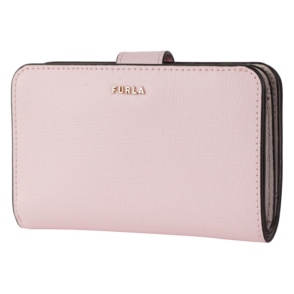 FURLA 新品 未使用 レザー 2つ折り財布 バビロン 現行ロゴ ピンク FURLA フルラ 財布 レディース 二つ折り財布 折り財布 バビロン