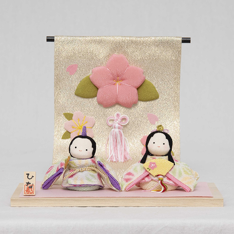 ぽてりひな2人(麻の葉)桜几帳付き | イオン北海道 eショップ