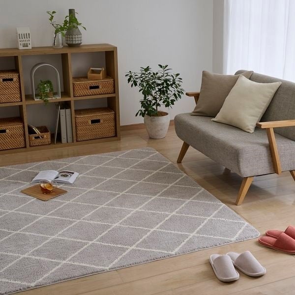 洗える 軽ふわシャギーラグ グレージュ | イオン北海道 eショップ