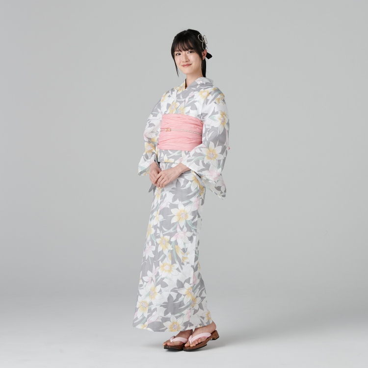 ise-kata-gallery 浴衣セット 竹縞に菊 オリジナルゆかた 2点セット ≪竹縞に菊≫ | イオン北海道 e