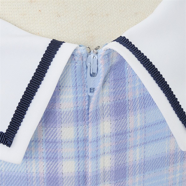 チェックレイヤードワンピース サックス | イオン北海道 eショップ