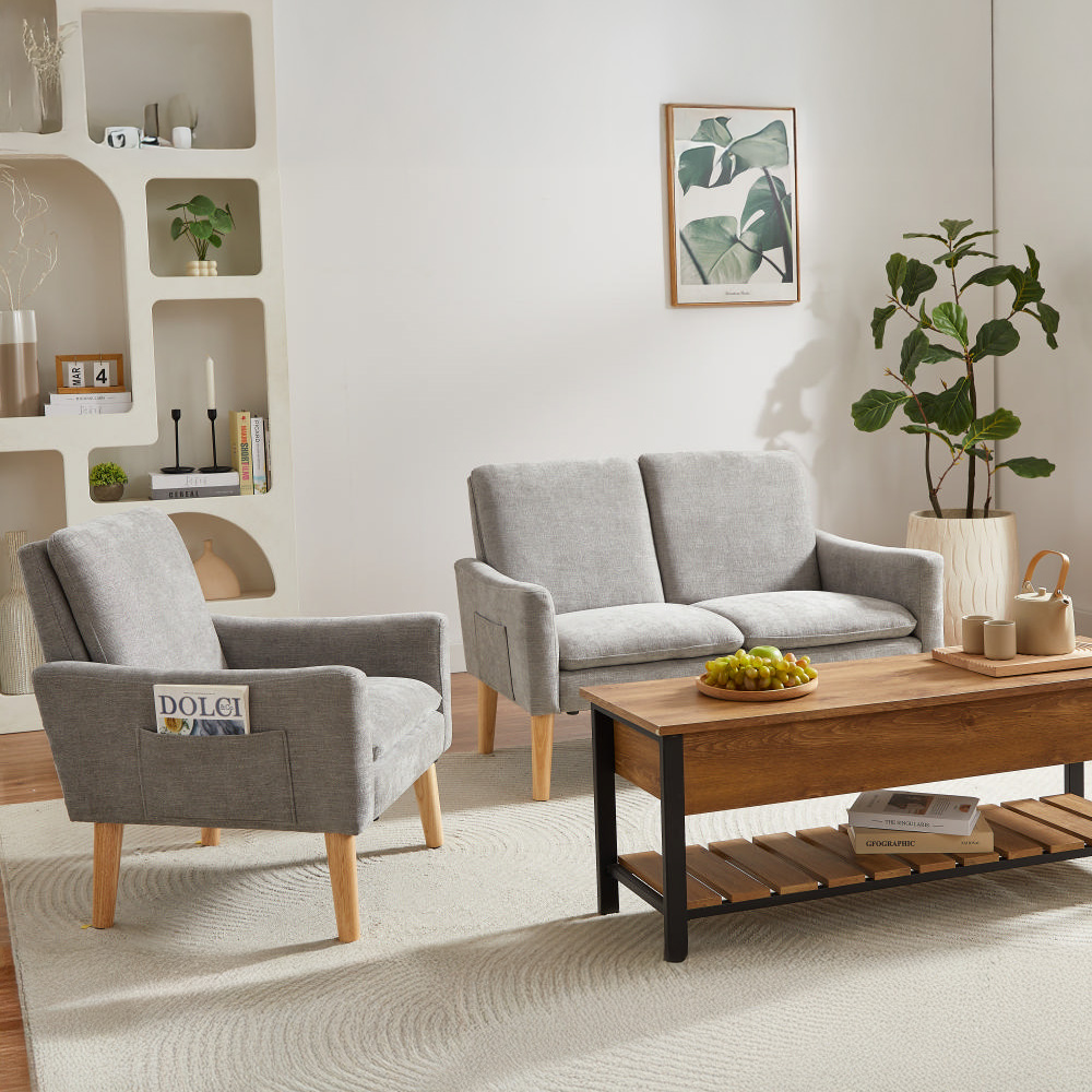 ポケットコイル＆ツイード仕様　2.5人掛けソファ　ダークグレー　新品アウトレット アウトレット】ポケットコイルソファ グレー | イオン北海道 eショップ