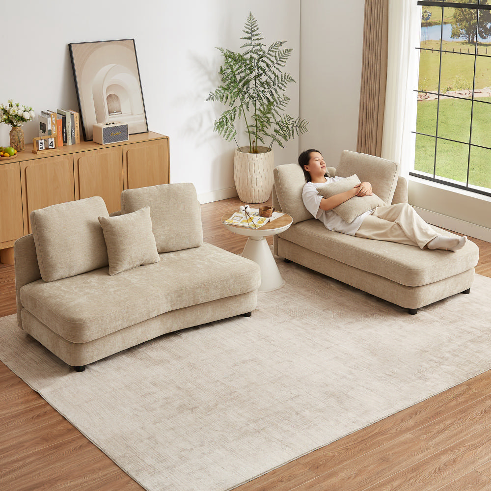 アウトレット】ラウンドカウチソファ ベージュ | イオン北海道 eショップ