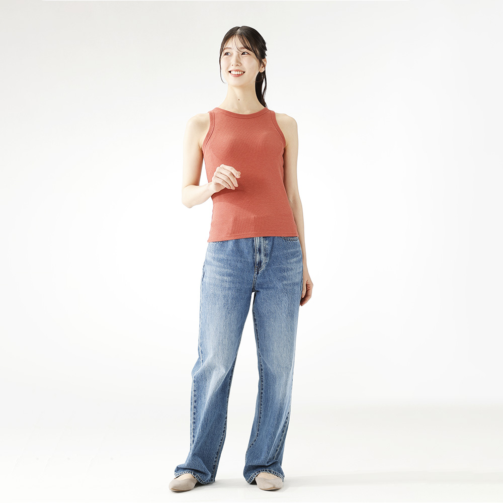 PEACE FIT SilkyFACTコットン モールドカップ付アメリカンスリーブ