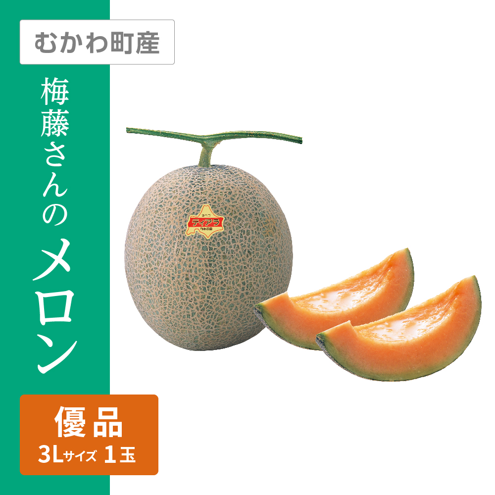 梅藤さんのメロン 優品　3Lサイズ 赤肉 1個