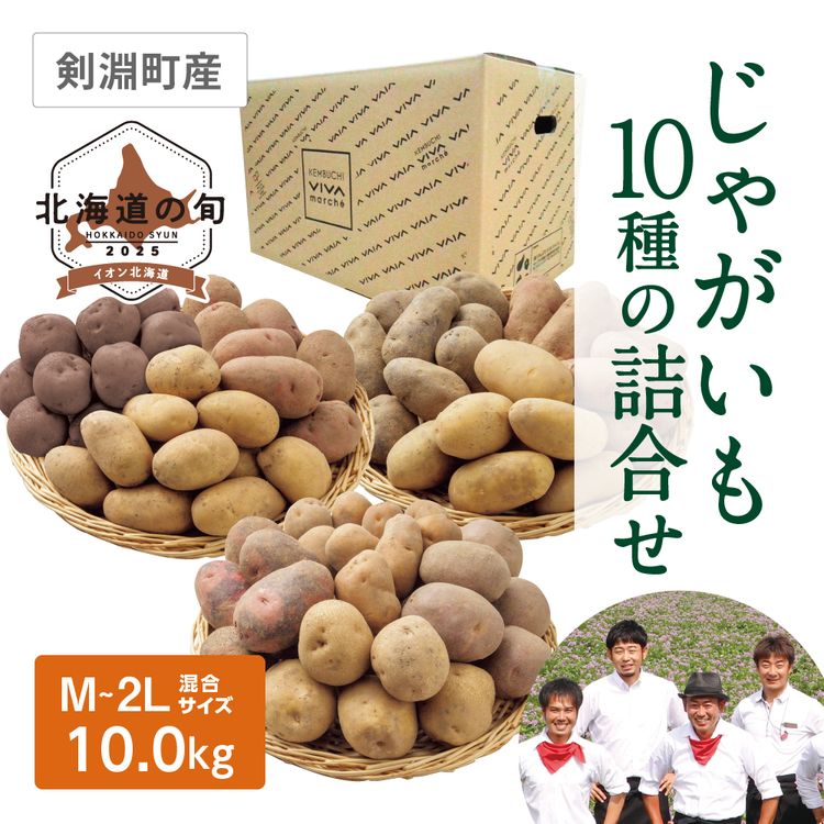 じゃがいも10種の詰合せ　10種各M~2Lサイズ混各1.0kg