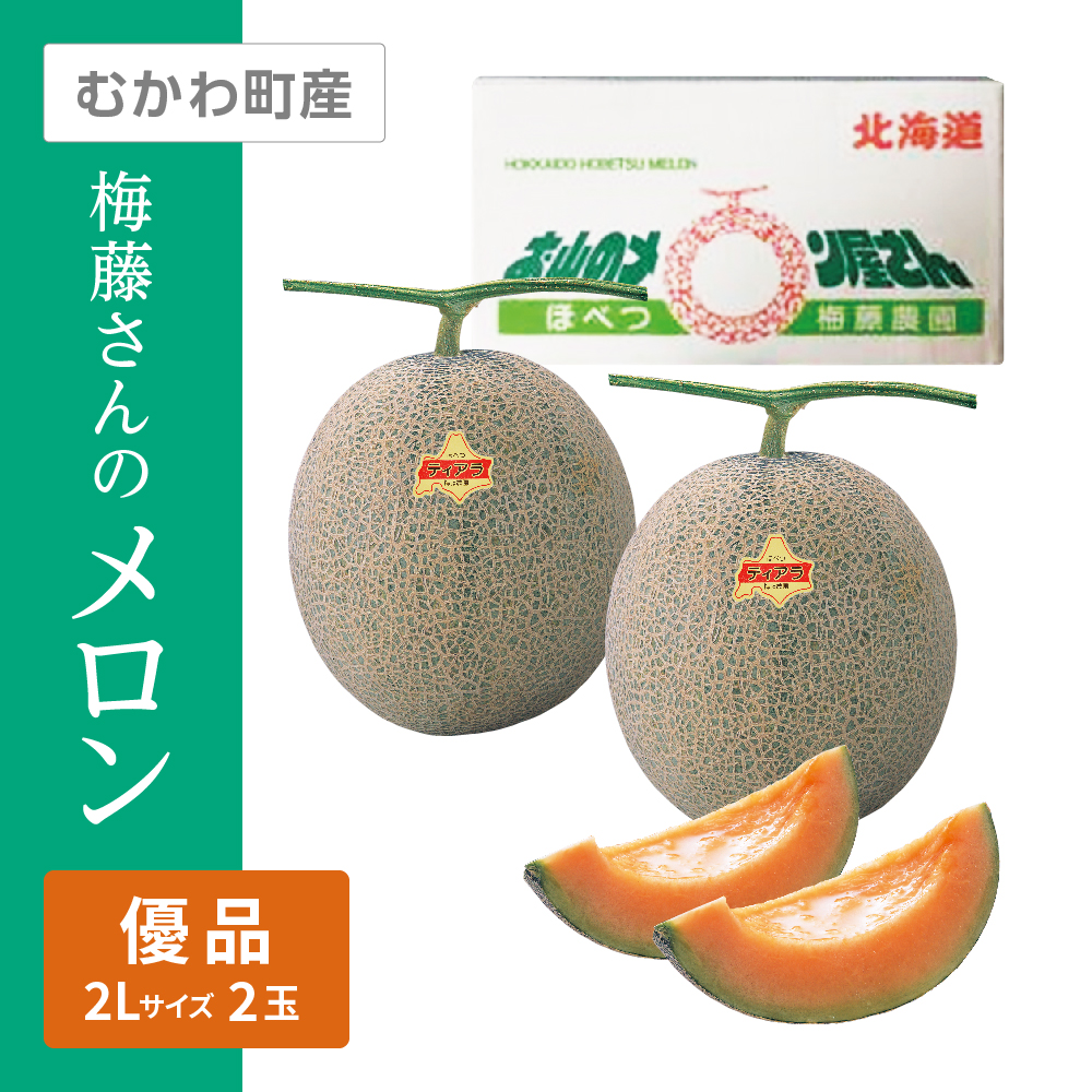 梅藤さんのメロン 優品　2Lサイズ 赤肉 2個