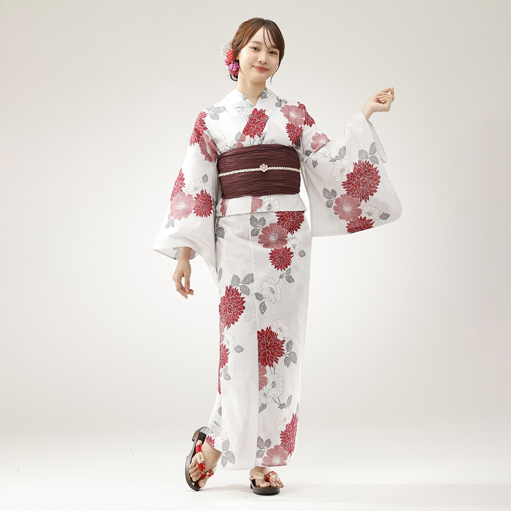 婦人ゆかた 2点セット ≪赤≫