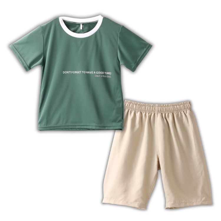 リンガーTシャツ付き サーフ水着 グリーン　110cm