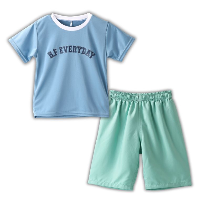 リンガーTシャツ付き サーフ水着 サックス　120cm
