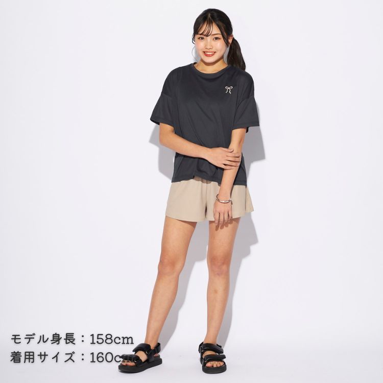 バックプリントTシャツ付3点セット水着 ブラック　140cm