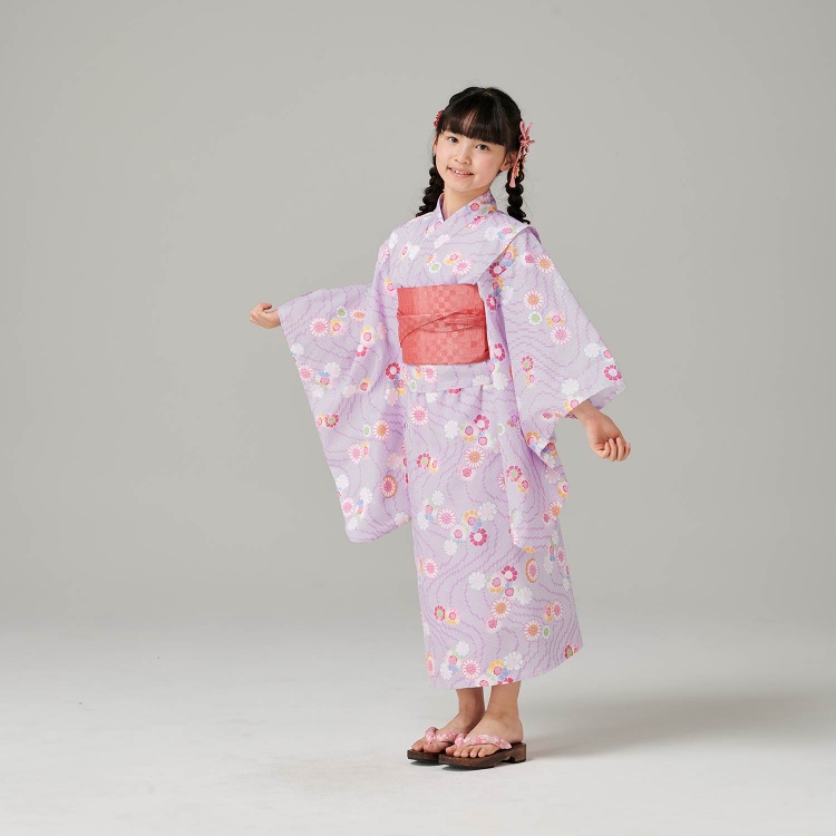 すかあとゆかた 2点セット ≪丸菊≫　130cm