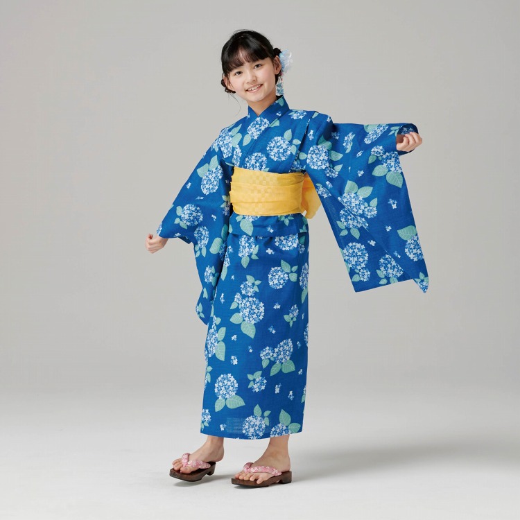 すかあとゆかた 2点セット ≪あじさい≫　130cm
