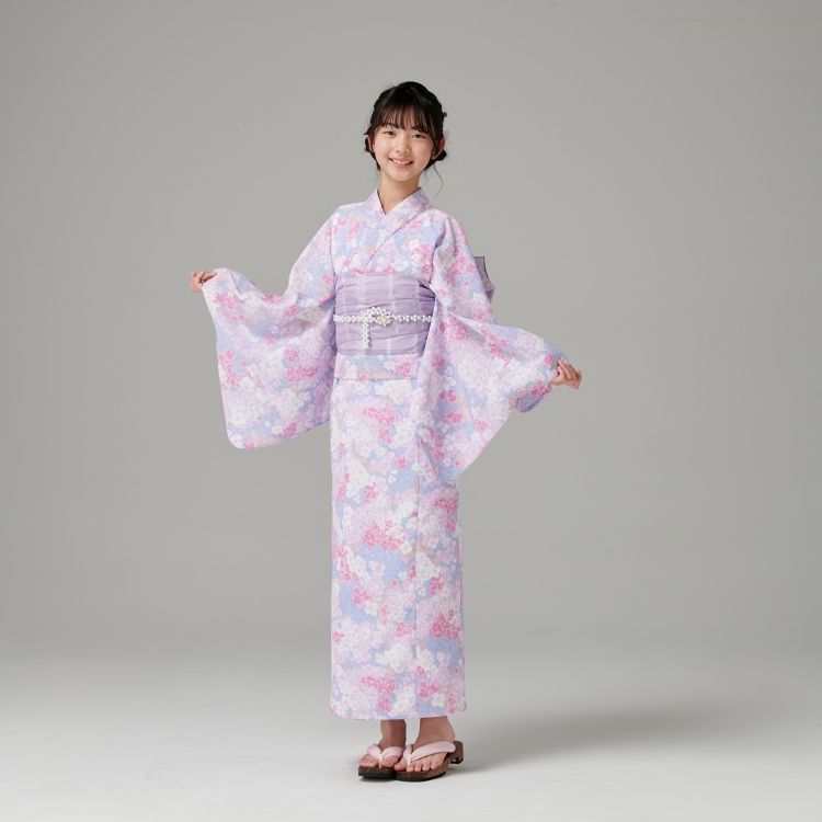 ワンピゆかた 2点セット ≪紫陽花≫　140cm