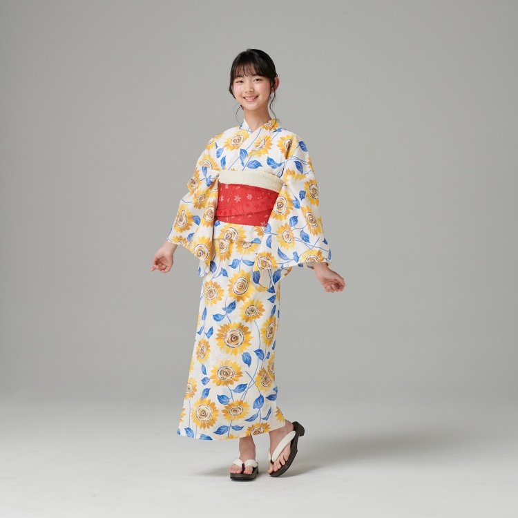 すかあとゆかた 2点セット ≪向日葵≫　140cm