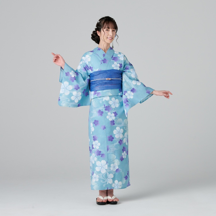 ひんやりゆかた 2点セット ≪撫子≫　フリーサイズ