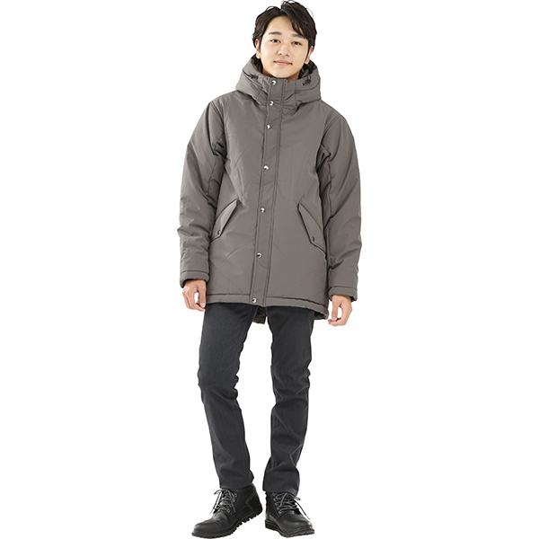 ロングジャケット　チャコールグレー M