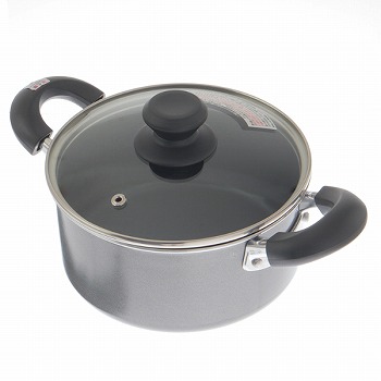IHフッ素コート両手鍋18cm