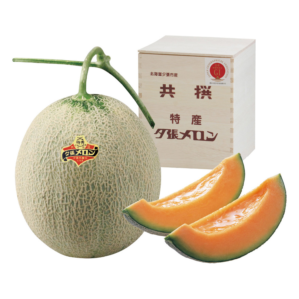夕張メロン 特秀品(木箱入)　2Lサイズ 赤肉 1個