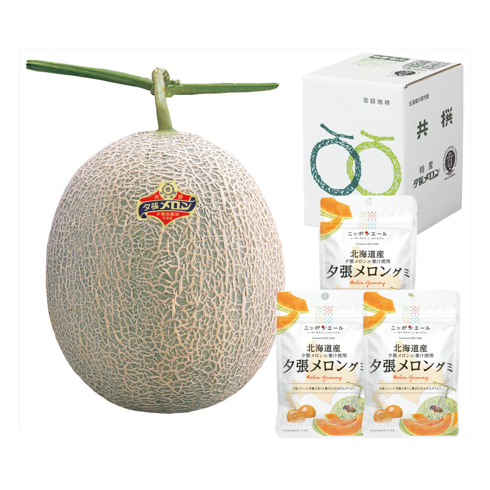 夕張メロン&夕張メロングミセット　(夕張メロン 優品 赤肉 1個)