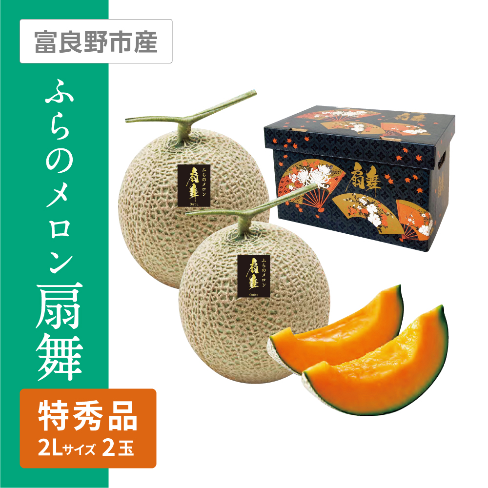生産者指定 ふらのメロン扇舞(Oubu) 特秀品　2Lサイズ 2個