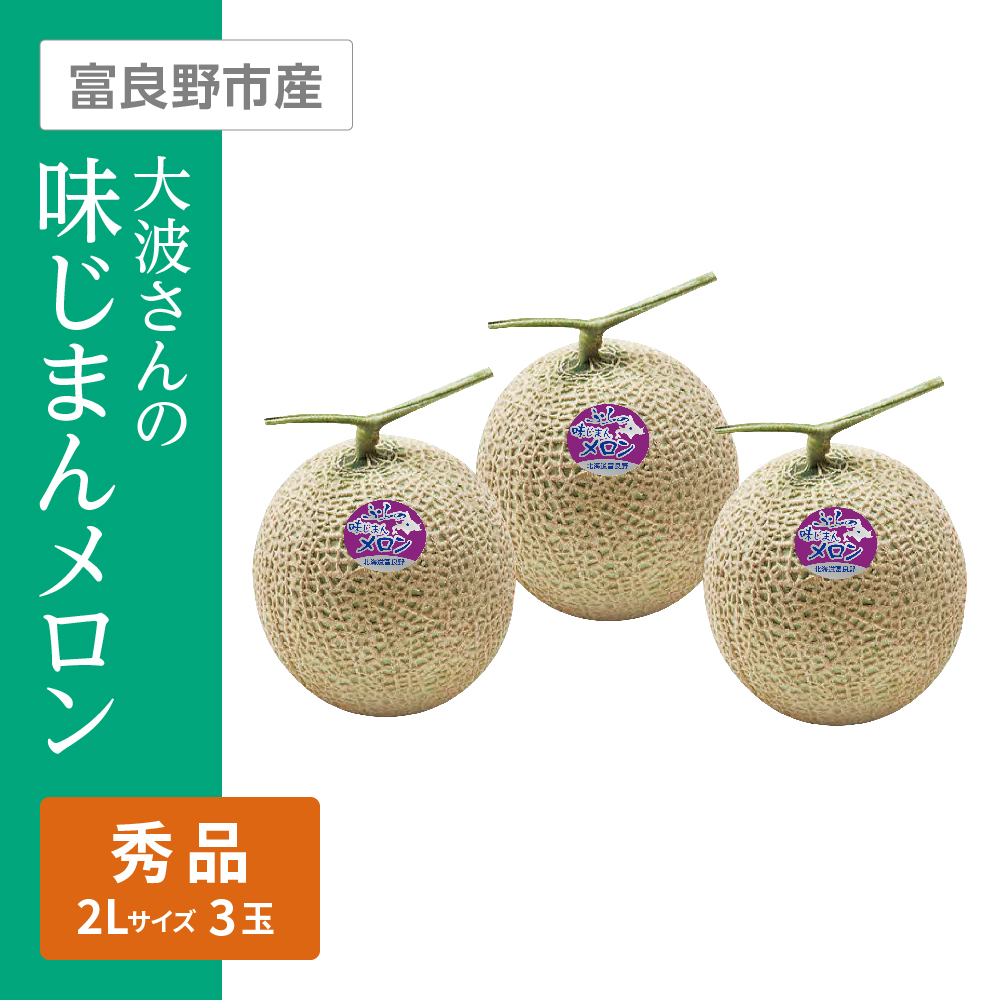 大波さんの味じまんメロン 秀品　2Lサイズ 3個