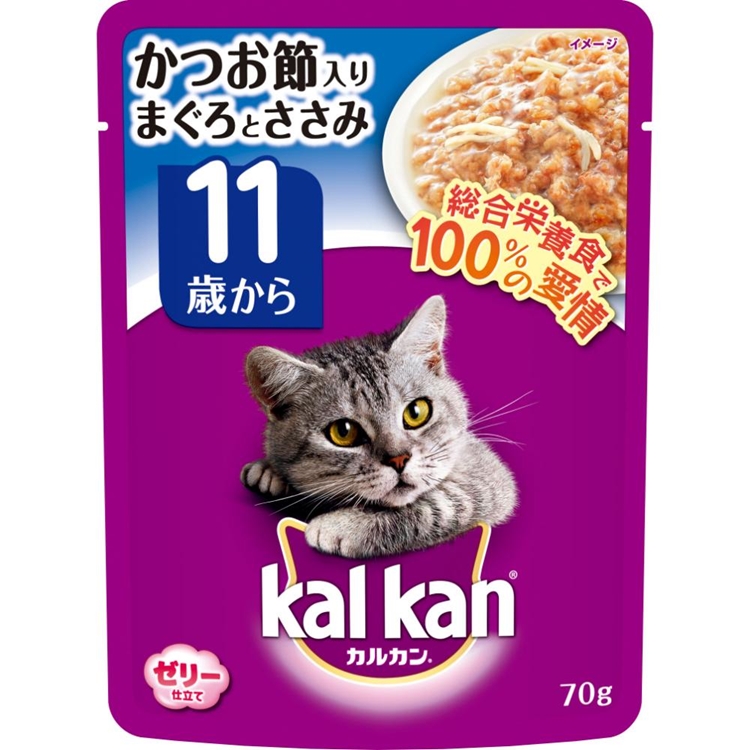 カルカン パウチ 11歳から かつお節入りまぐろとささみ　70g