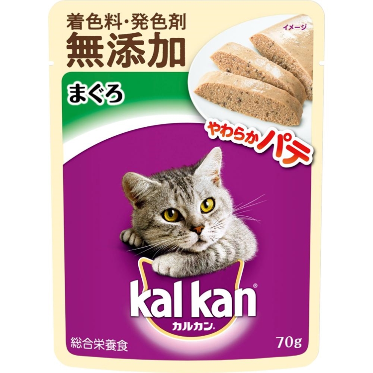 カルカン パウチ やわらかパテ まぐろ 着色料・発色剤 無添加 70g