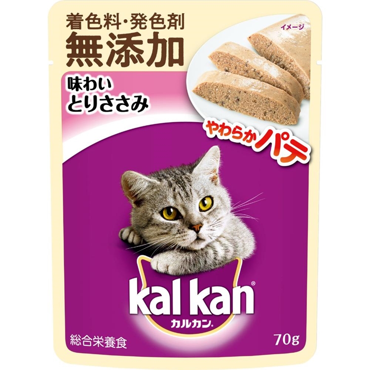 カルカン パウチ やわらかパテ 味わいとりささみ 着色料・発色剤 無添加　70g