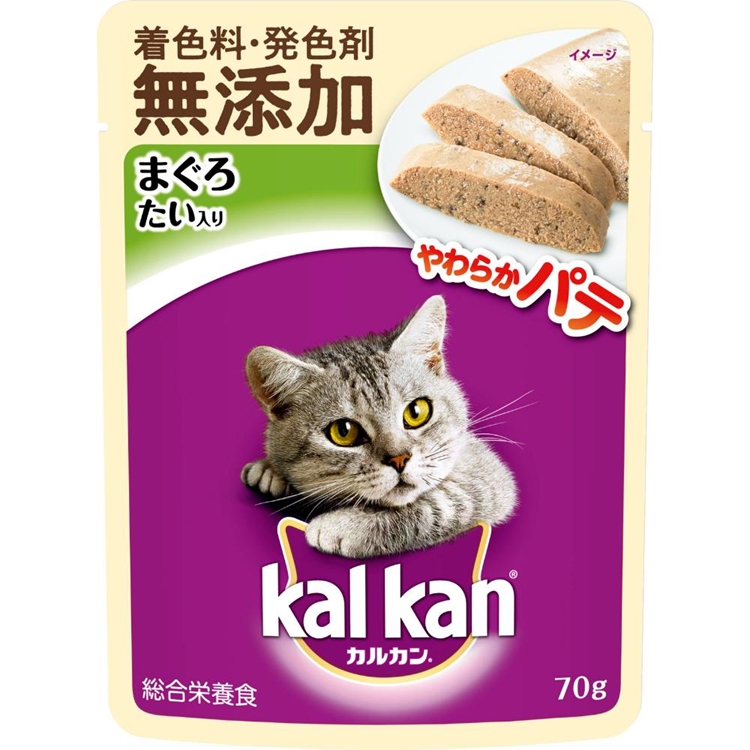 カルカン パウチ やわらかパテ まぐろ たい入り 着色料・発色剤 無添加　70g