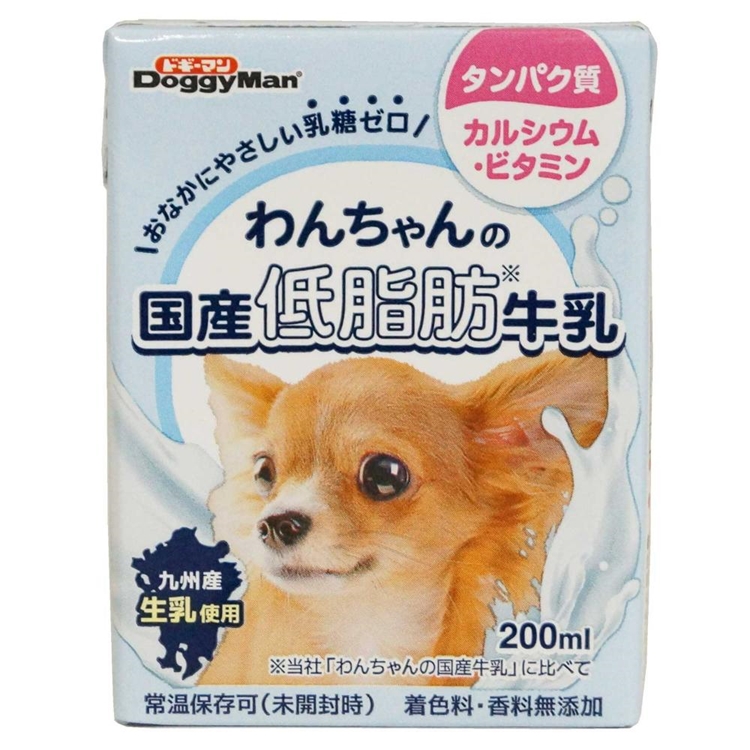 わんちゃんの国産低脂肪牛乳　200ml