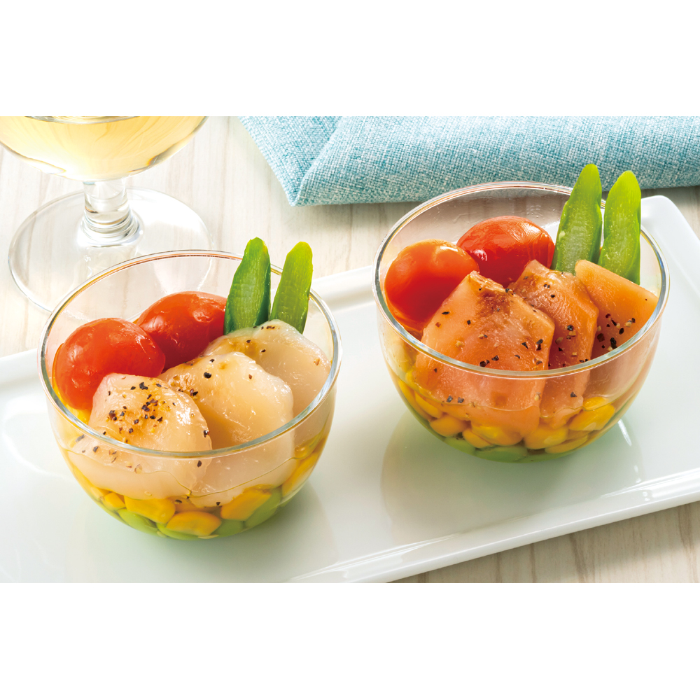 国産野菜と魚介の冷製オードブル