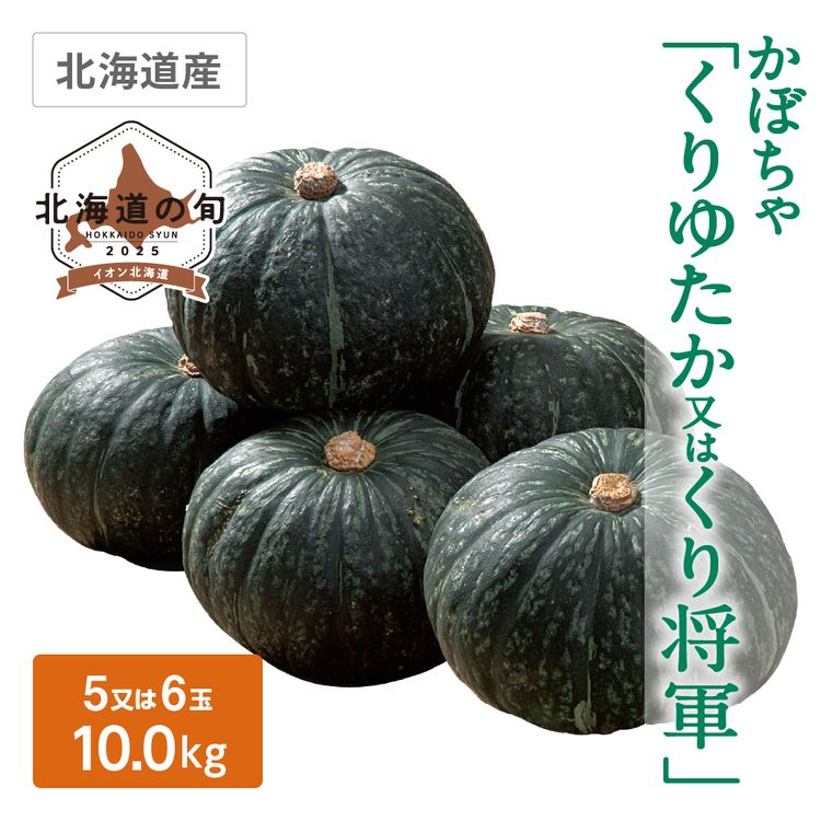 かぼちゃ(くりゆたか又はくり将軍)　10.0kg(5又は6玉)
