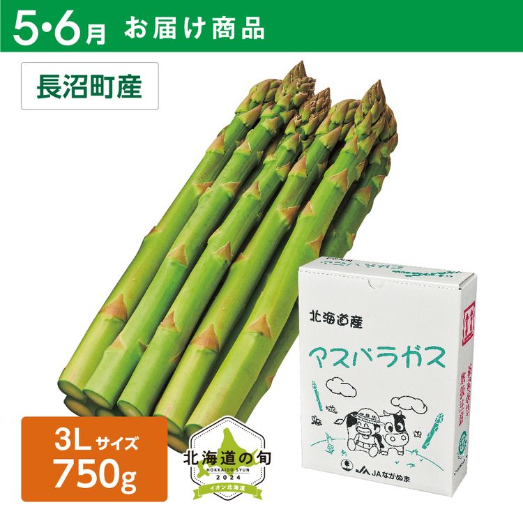 【5・6月お届け商品】露地栽培 グリーンアスパラガス　3Lサイズ(750g)