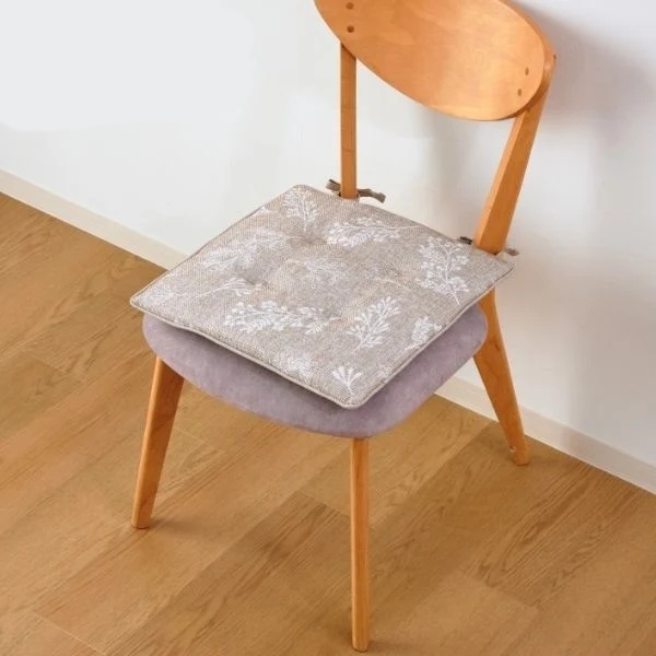 ジャガードシートクッション　40×40cm　グレージュ