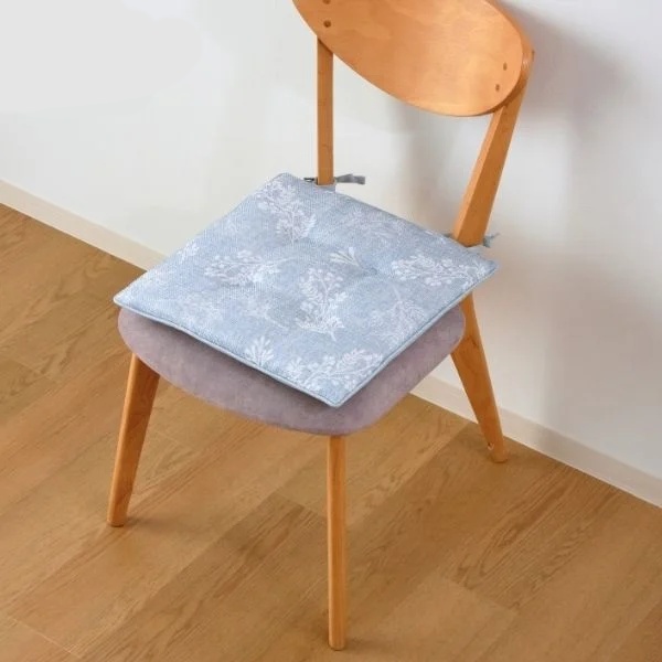 ジャガードシートクッション　40×40cm　ブルー
