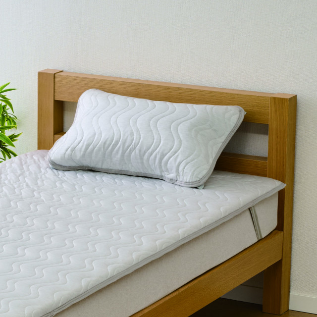 長く使えるリバーシブル枕パッド　45×65cm　グレージュ