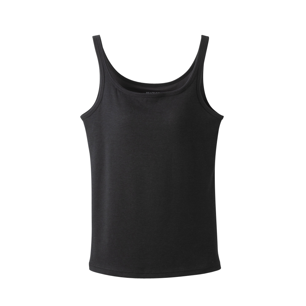 PEACE FIT SilkyFACT コットン モールドカップ付タンクトップ クロ