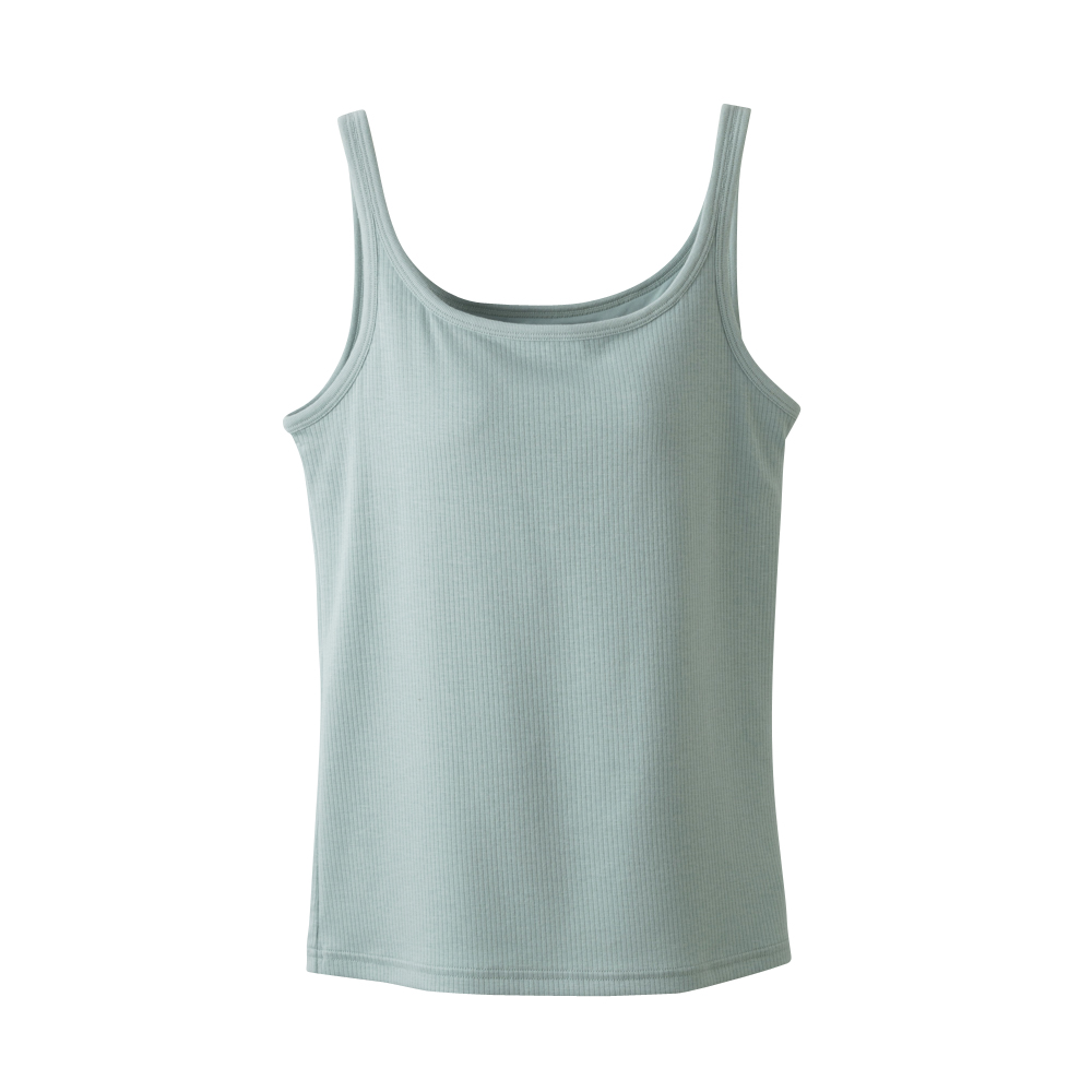 PEACE FIT SilkyFACT コットン モールドカップ付タンクトップ ウスミドリ