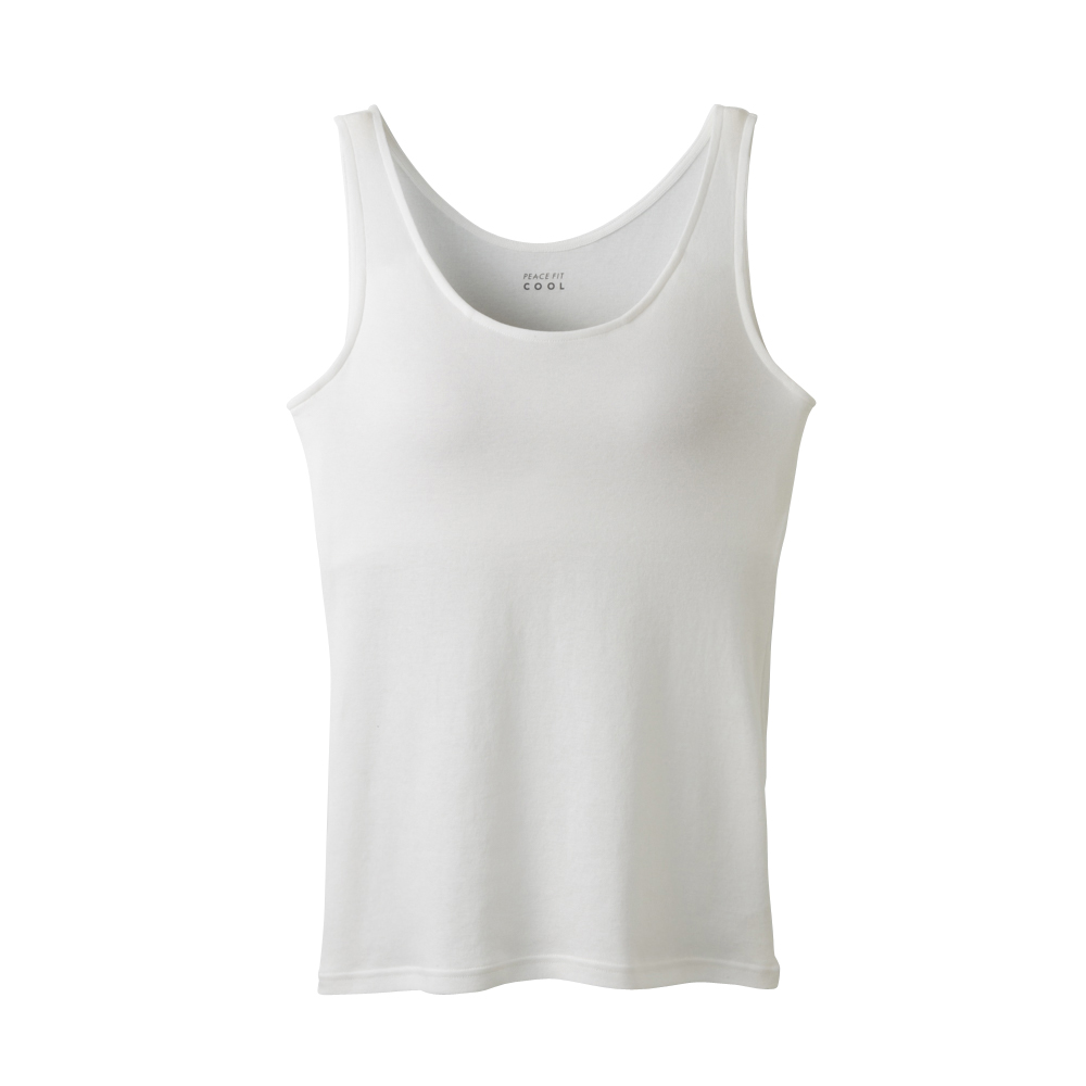 PEACE FIT COOLコットン出し入れカップ付タンクトップ オフ
