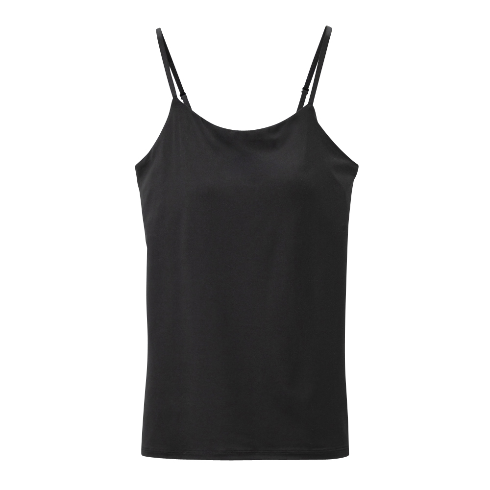 PEACE FIT SilkyFACT モールドカップ付キャミソール クロ