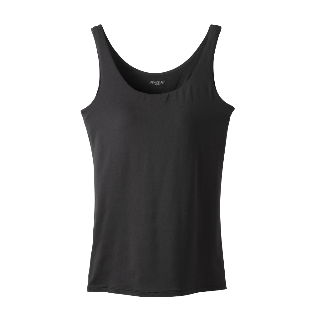 PEACE FIT SilkyFACT モールドカップ付タンクトップ クロ
