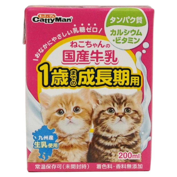 ねこちゃんの国産牛乳 1歳までの成長期用　200ml